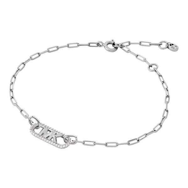Michael Kors Premium Statement Sterling Pavé Empire Link Women's Chain Bracelet | MKC1656CZ040