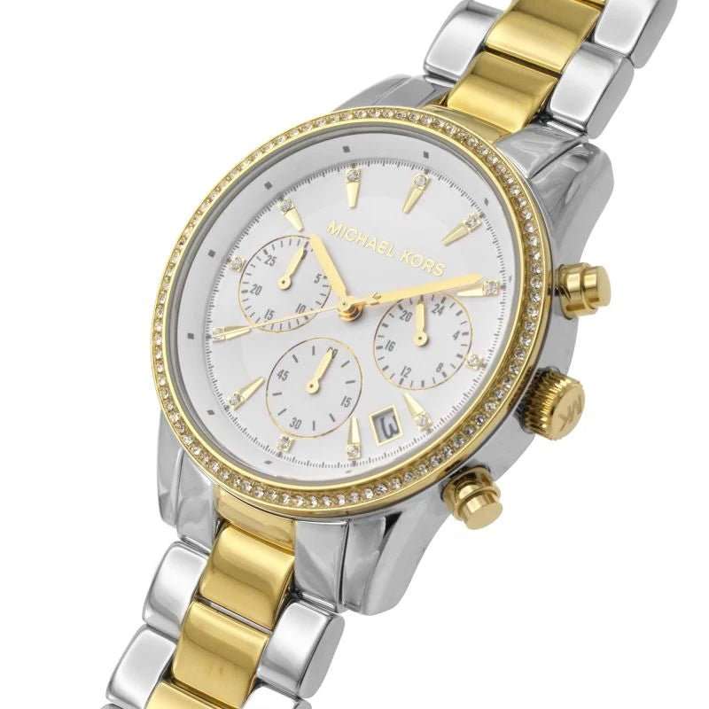 Michael Kors Bryant Silver Round Stainless Steel Woman's Watch | MK6474