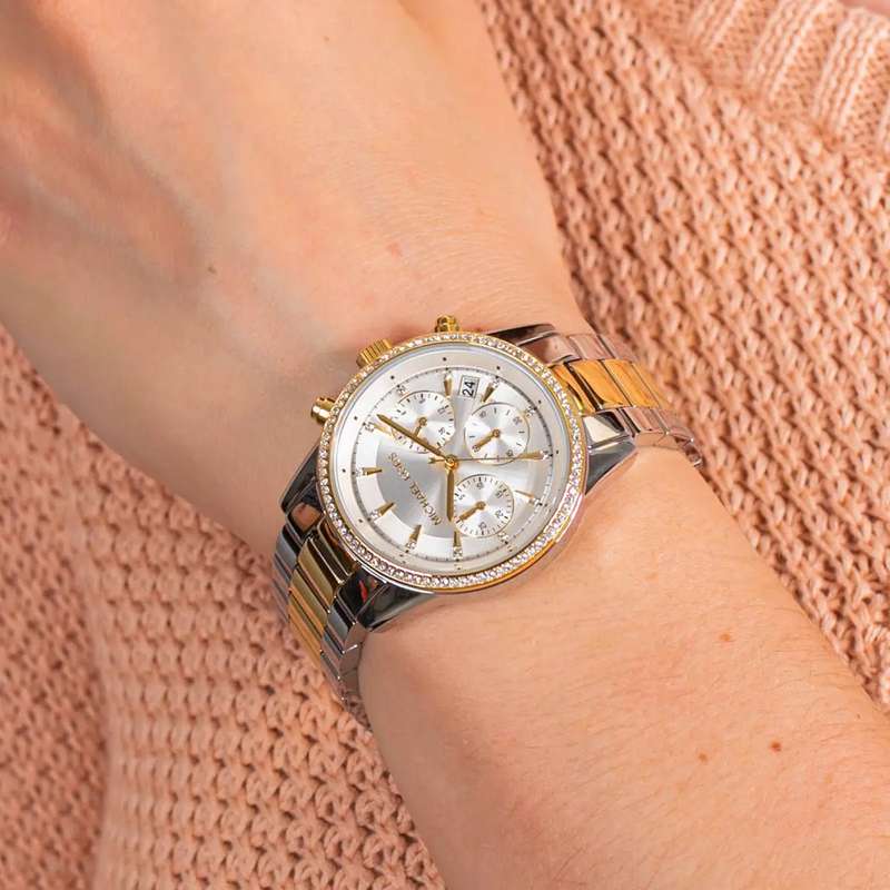 Michael Kors Bryant Silver Round Stainless Steel Woman's Watch | MK6474