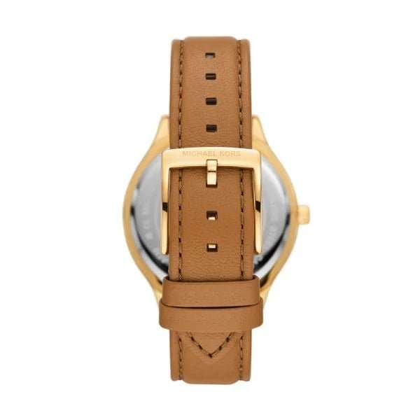 Michael Kors Slim Runway Three-Hand Luggage Leather Woman's Watch | MK7465