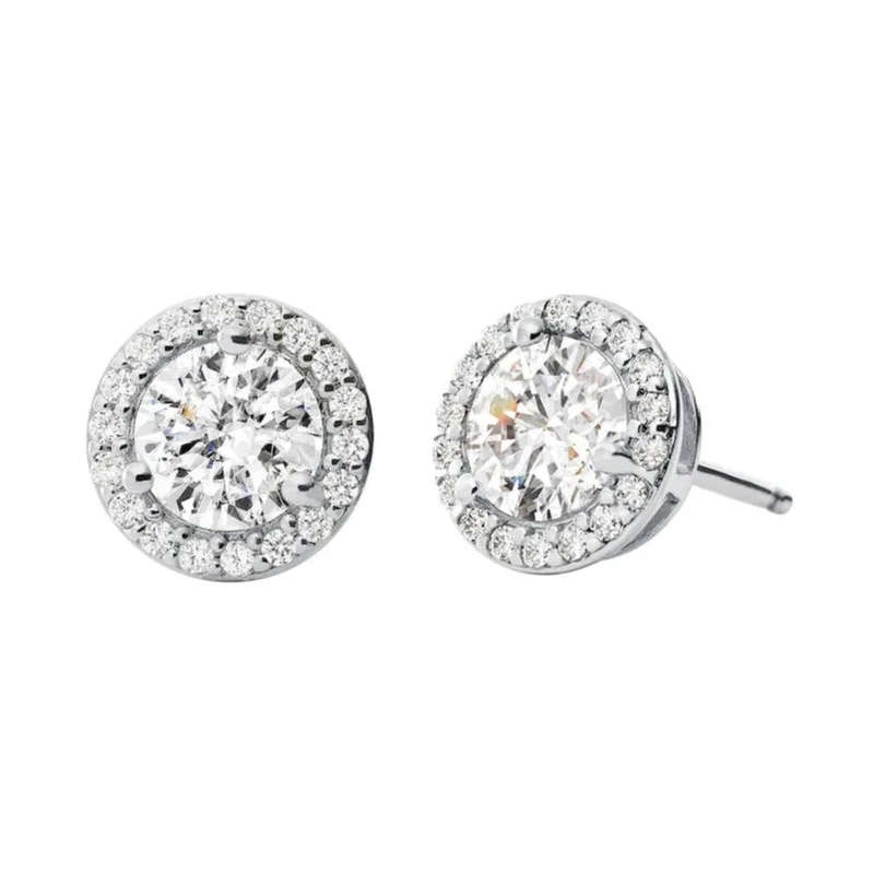 Michael Kors Sterling Silver Cubic Zirconia Halo Women's Studs
