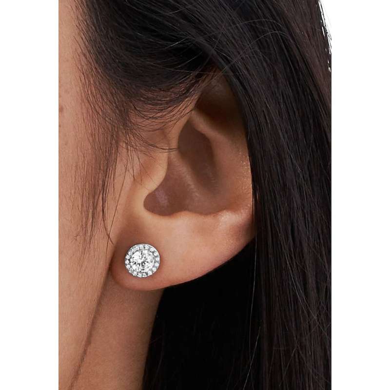 Michael Kors Sterling Silver Cubic Zirconia Halo Women's Studs