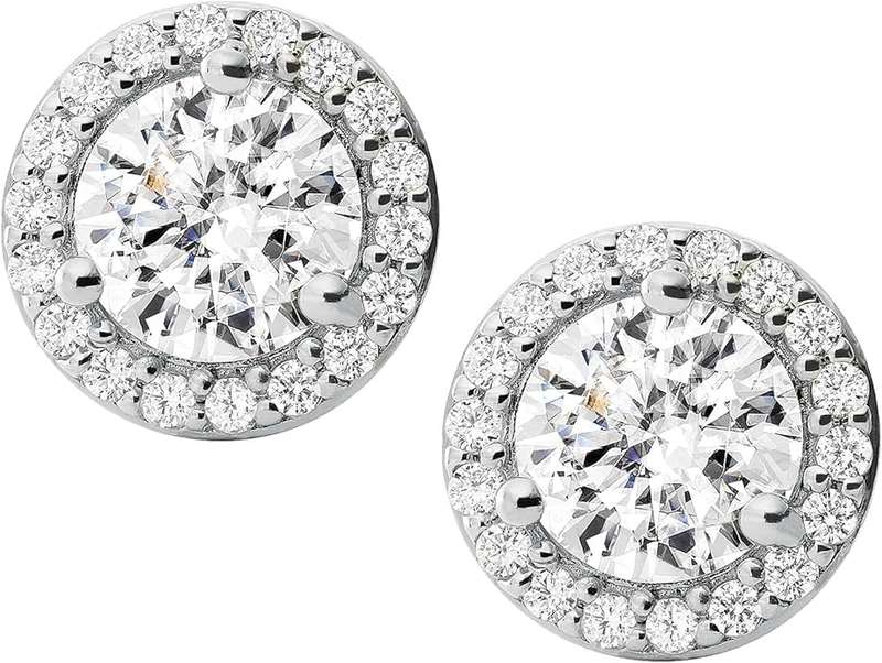 Michael Kors Sterling Silver Cubic Zirconia Halo Women's Studs
