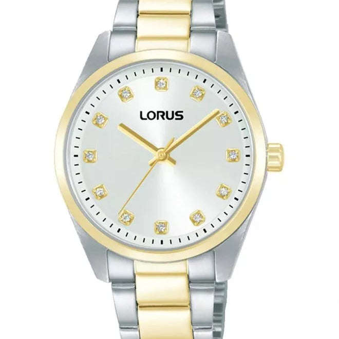Lorus Two-Tone White Dial Womens Watch | RG326XX9