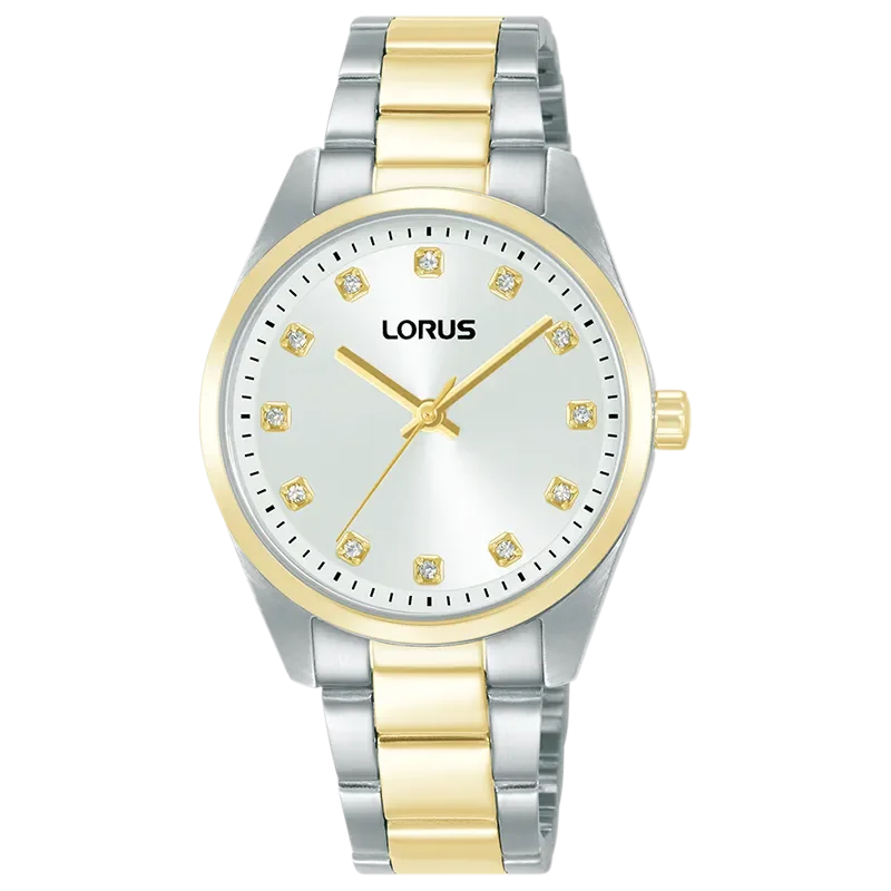 Lorus Two-Tone White Dial Womens Watch | RG326XX9