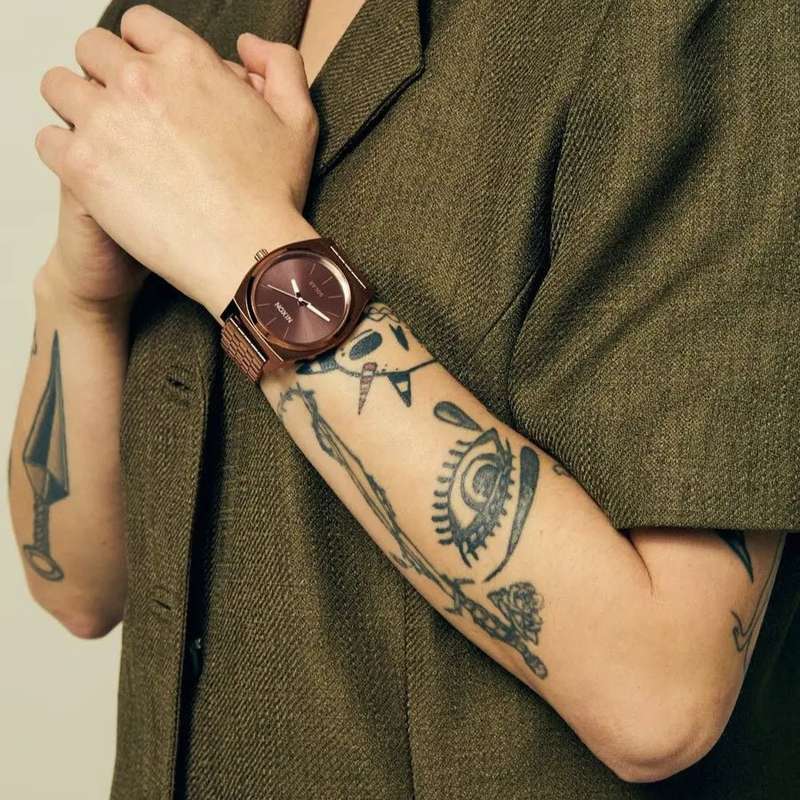 Nixon Time Teller Chocolate Cappucino Solar Unisex Watch | A13695243-00