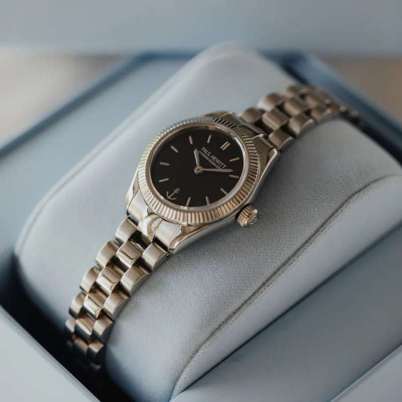 Paul Hewitt Petit Soleil Round Silver Black Dial Woman's Watch | PH-W-1183