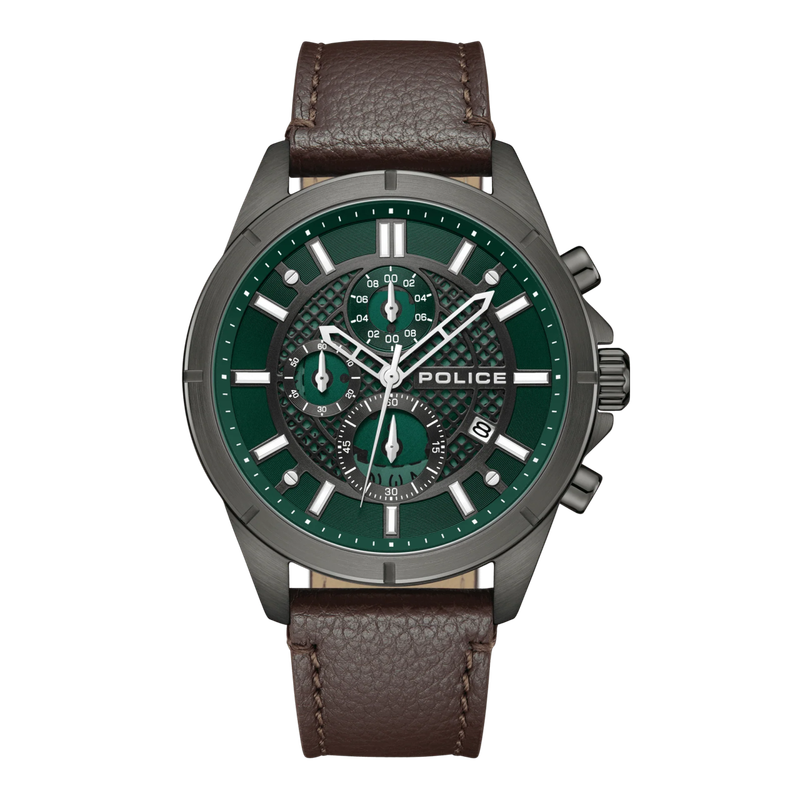 Police Burbank Leather Strap Men's Watch | PEWGC0054001