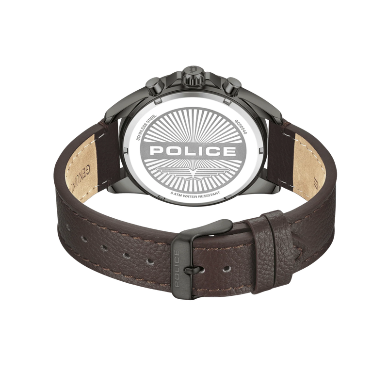 Police Burbank Leather Strap Men's Watch | PEWGC0054001