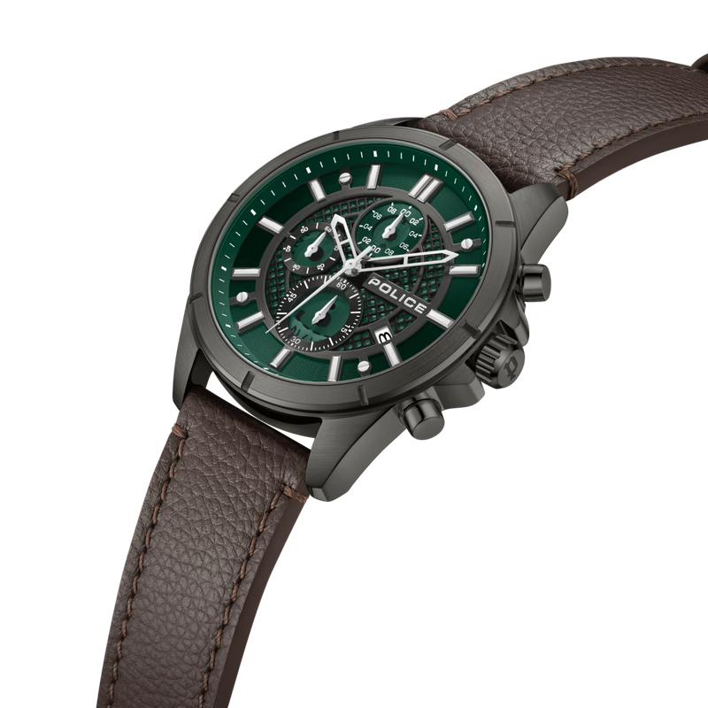Police Burbank Leather Strap Men's Watch | PEWGC0054001