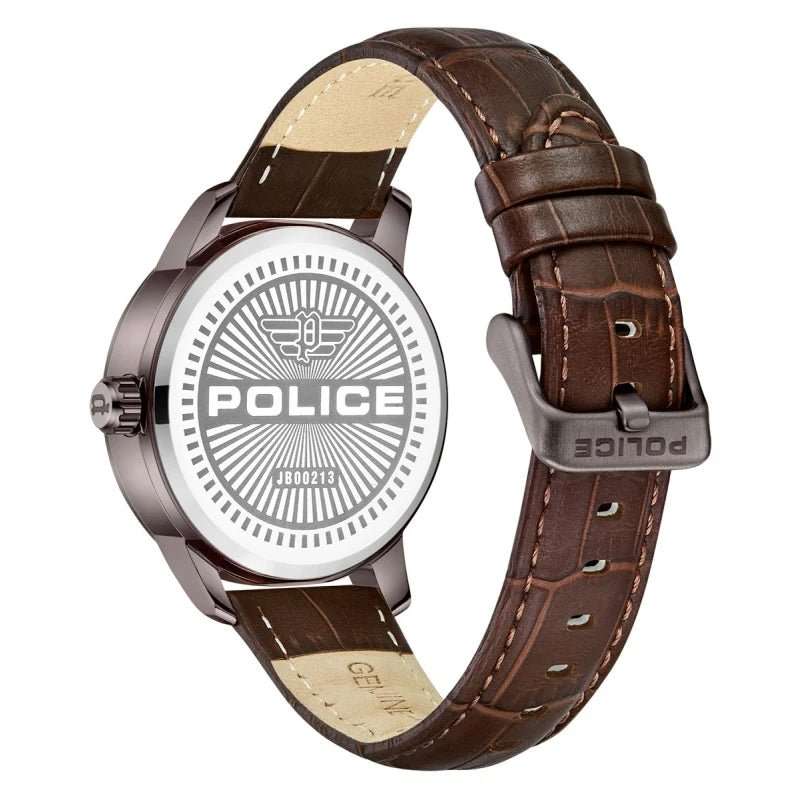 Police Raho Brown Leather Men's Watch | PEWJB0021301