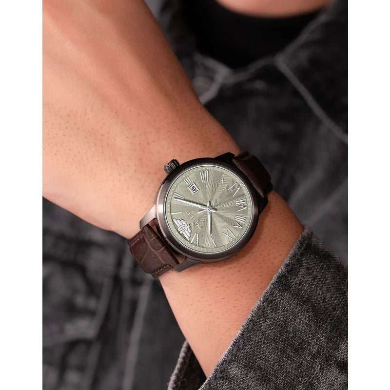 Police Raho Brown Leather Men's Watch | PEWJB0021301