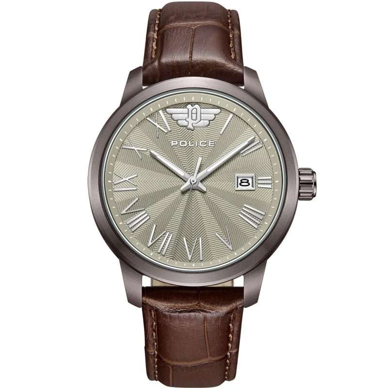 Police Raho Brown Leather Men's Watch | PEWJB0021301