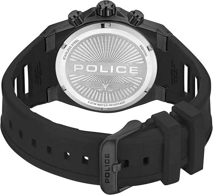 Police Sonic Black Silicone Bracelet Men's Watch | PEWGQ0054303