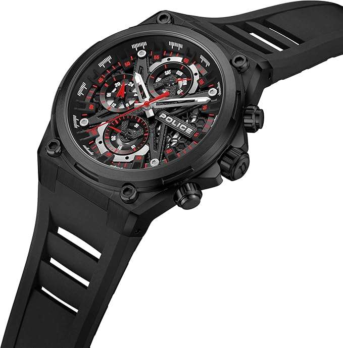 Police Sonic Black Silicone Bracelet Men's Watch | PEWGQ0054303