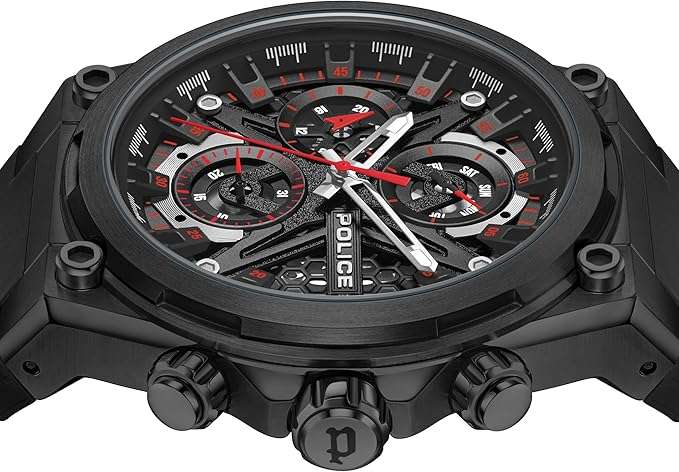 Police Sonic Black Silicone Bracelet Men's Watch | PEWGQ0054303