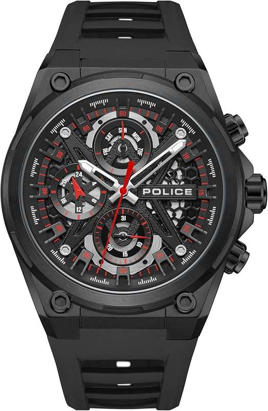 Police Sonic Black Silicone Bracelet Men's Watch | PEWGQ0054303