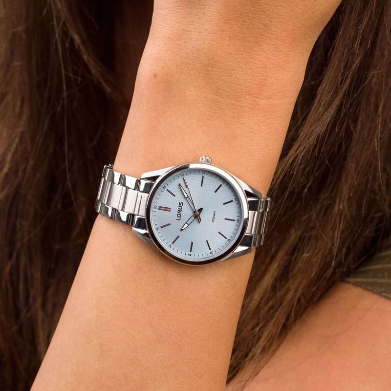 Lorus Stainless Steel Light Blue Dial Women's Watch | RG209WX9