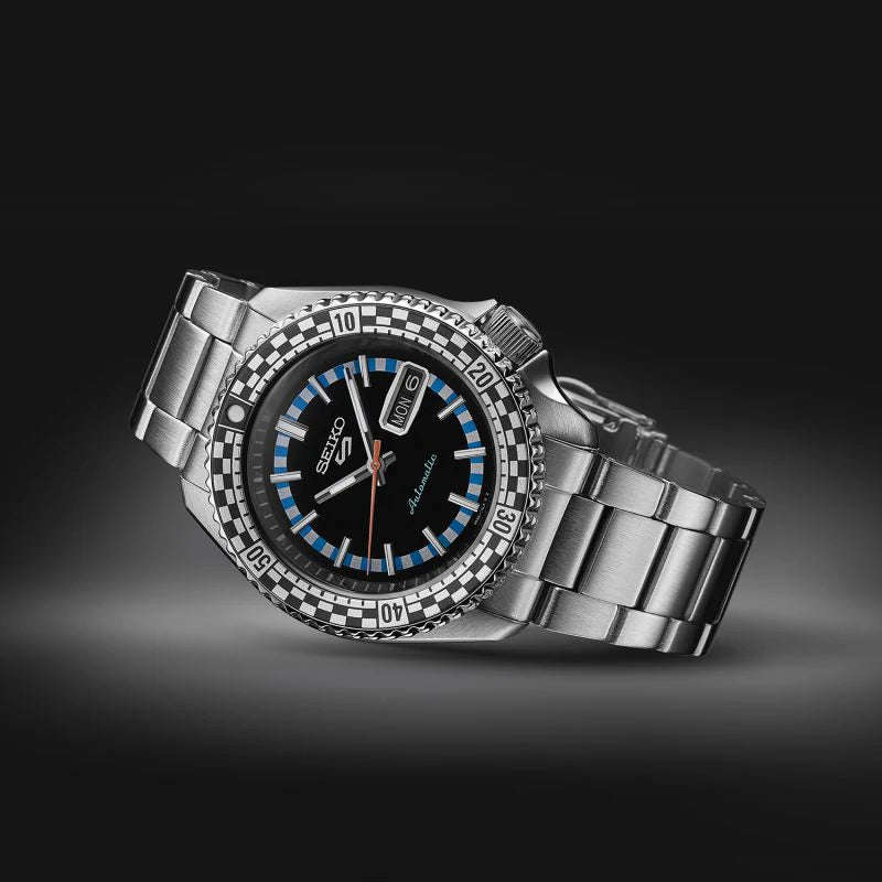 Seiko 5 Sports Black & White Checker Flag Special Edition Men's Watch | SRPK67K1