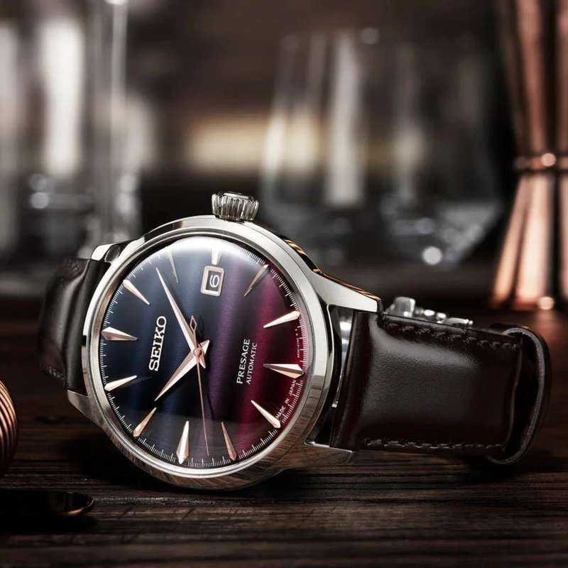 Seiko Presage Purple Sunset Cocktail Time Ltd Edition Men's Watch  | SRPK75J1