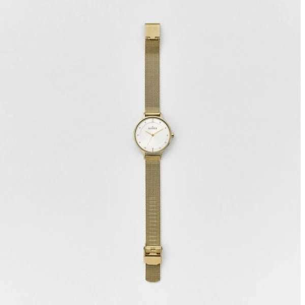 Skagen Anita Gold Round Stainless Steel Mesh Women's Watch | SKW2150