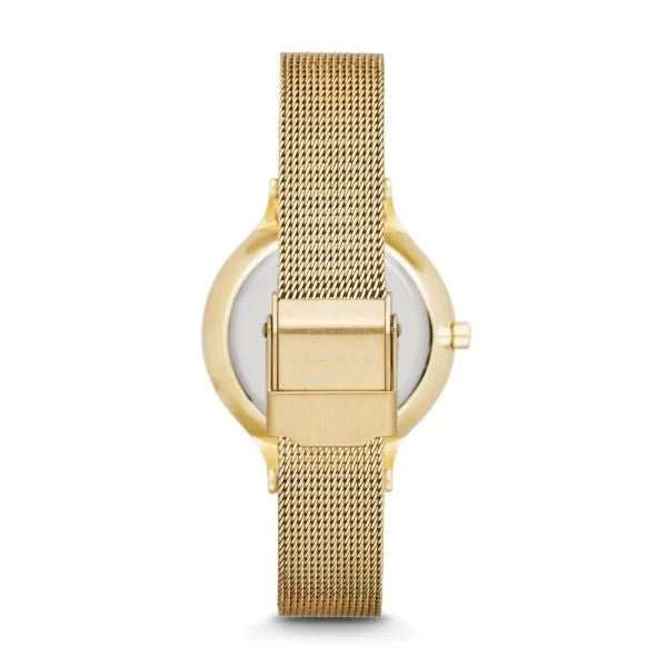 Skagen Anita Gold Round Stainless Steel Mesh Women's Watch | SKW2150