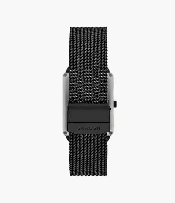 Skagen Hagen Three-Hand Black Stainless Steel Mesh Men's Watch | SKW6928