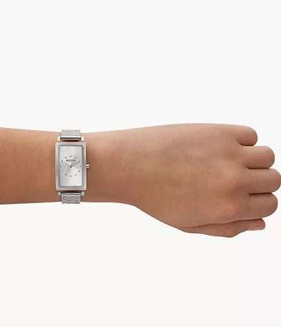 Skagen Hagen Three-Hand Silver Stainless Steel Mesh Unisex Watch | SKW3115