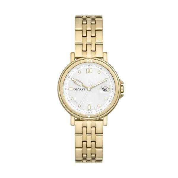 Skagen Signatur Lille Sport Three-Hand Date Gold Stainless Steel Women's Watch | SKW3135