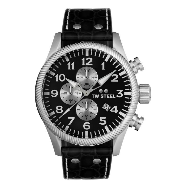 TW Steel Black & Silver Volante Mens Watch | VS110