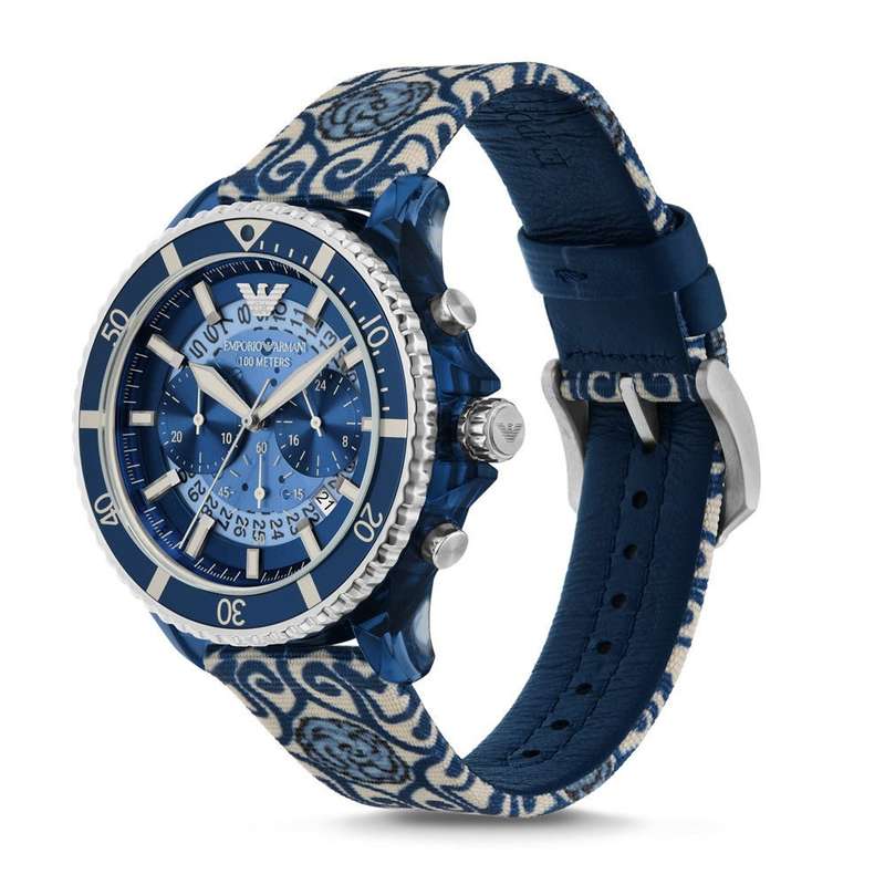 Armani Chronograph Multicolor Watch with Polyurethane and rPET Strap Men's Watch  | AR80067SET