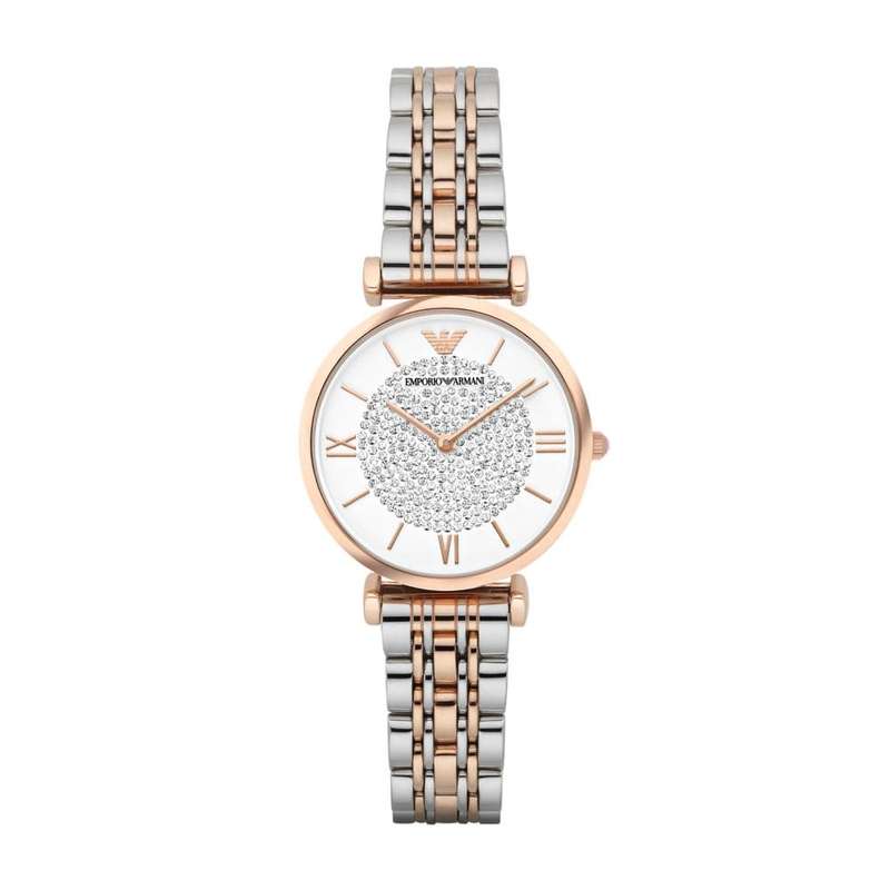 Armani Gianni TBar Two Tone Rose Gold Stainless Steel Women's Watch | AR1926