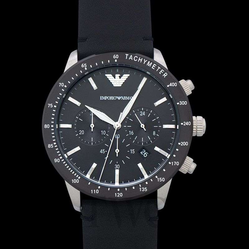 Armani Men's Mario Multi Round Leather Watch | AR11243