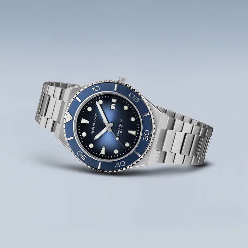 Bering Classic Blue Dial Silver Stainless Steel Strap Men Watch 18940-707