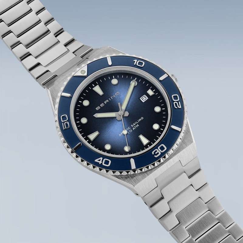 Bering Classic Blue Dial Silver Stainless Steel Strap Men Watch 18940-707