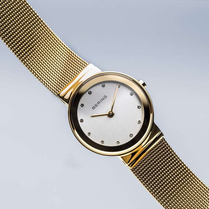 BERING Classic Gold Milanese Mesh Women's Watch | 10126-334