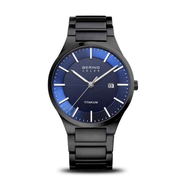 Bering Slim Solar Brushed Black Men's Watch | 15239-727