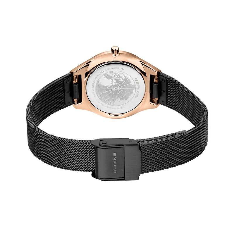 BERING Ultra Slim Polished/Brushed Rose Gold Women's Watch | 18729-166