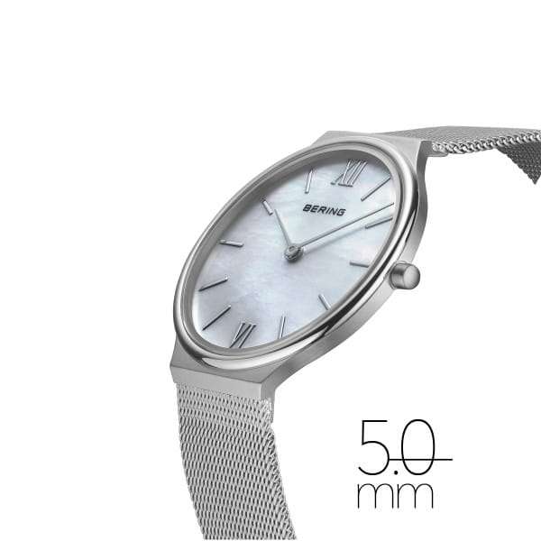 Bering Ultra Slim Polished/brushed Silver Women's Mesh Watch | 18434-000