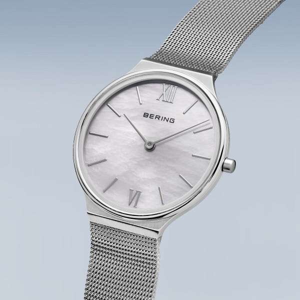Bering Ultra Slim Polished/brushed Silver Women's Mesh Watch | 18434-000