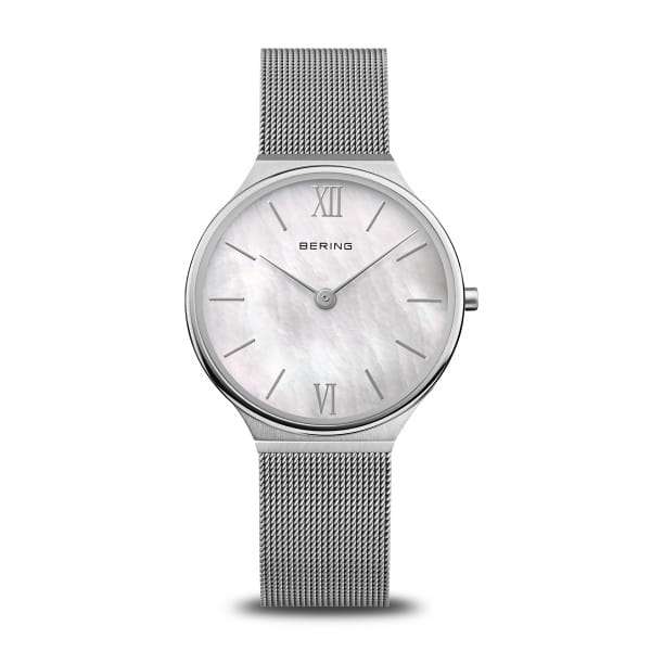 Bering Ultra Slim Polished/brushed Silver Women's Mesh Watch | 18434-000