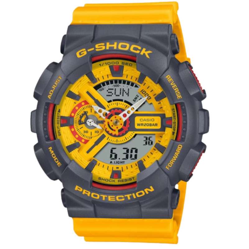 Casio G-Shock Digital-Analogue Yellow Resin Strap Unisex Watch GA-110Y-9ADR