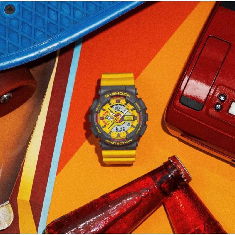 Casio G-Shock Digital-Analogue Yellow Resin Strap Unisex Watch GA-110Y-9ADR