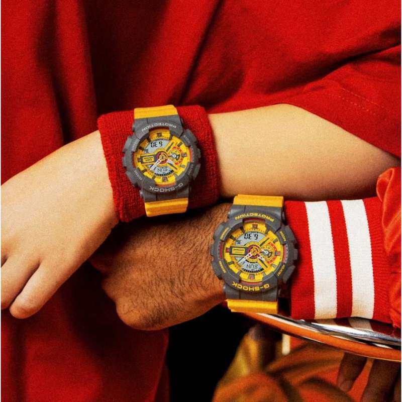 Casio G-Shock Digital-Analogue Yellow Resin Strap Unisex Watch GA-110Y-9ADR