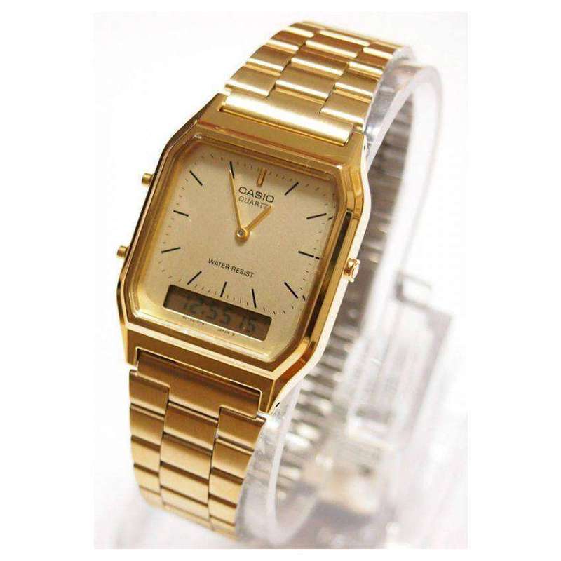 CASIO Vintage Analogue Digital Men's Watch - AQ230GA-9D - Gold