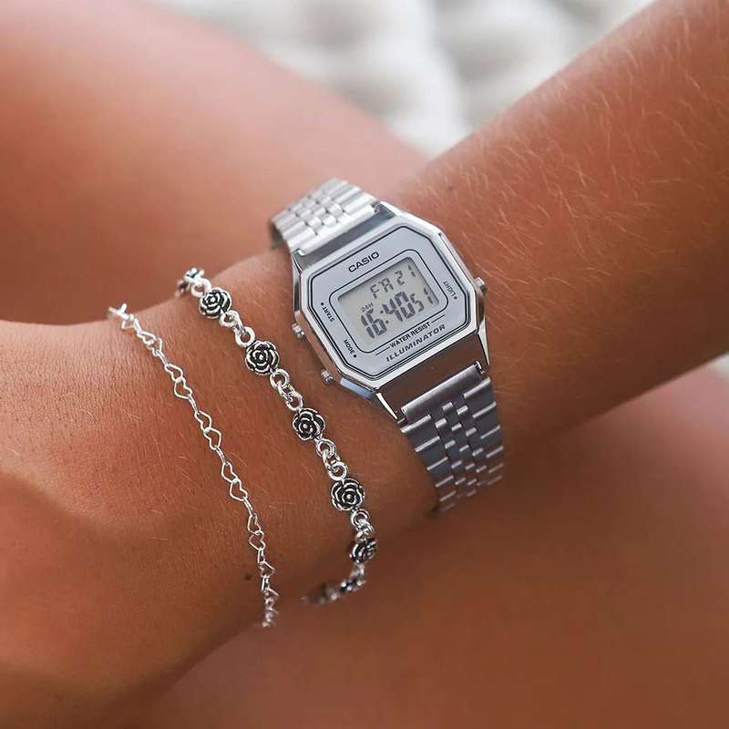 Casio Vintage Digital Silver Women's Watch | LA680WA-7DF