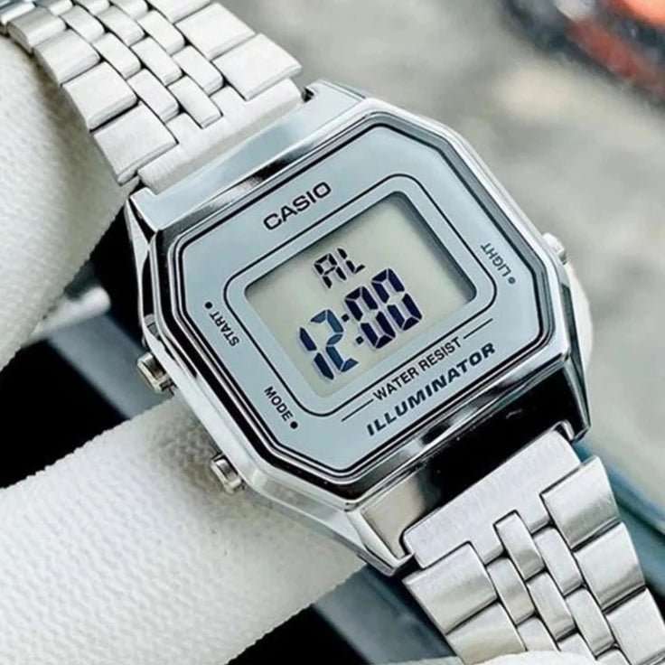 Casio Vintage Digital Silver Women's Watch | LA680WA-7DF