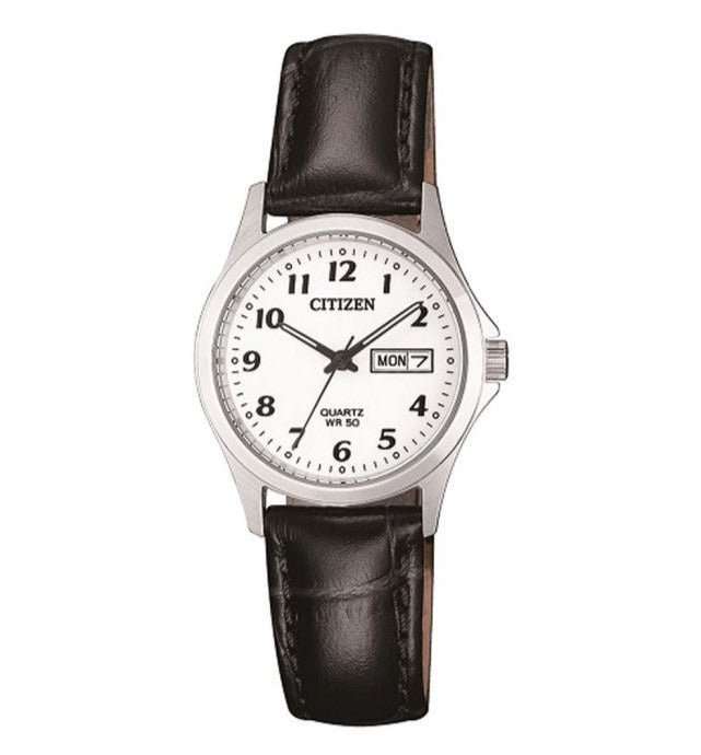 Citizen Classic White Dial and Brown Leather Casual Women's Watch | EQ2000-02A