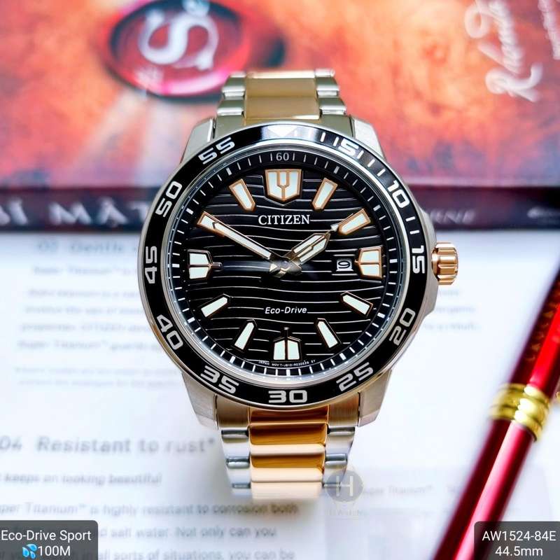 Citizen Eco-Drive Black Dial Stainless Steel Men's Watch | AW1524-84E