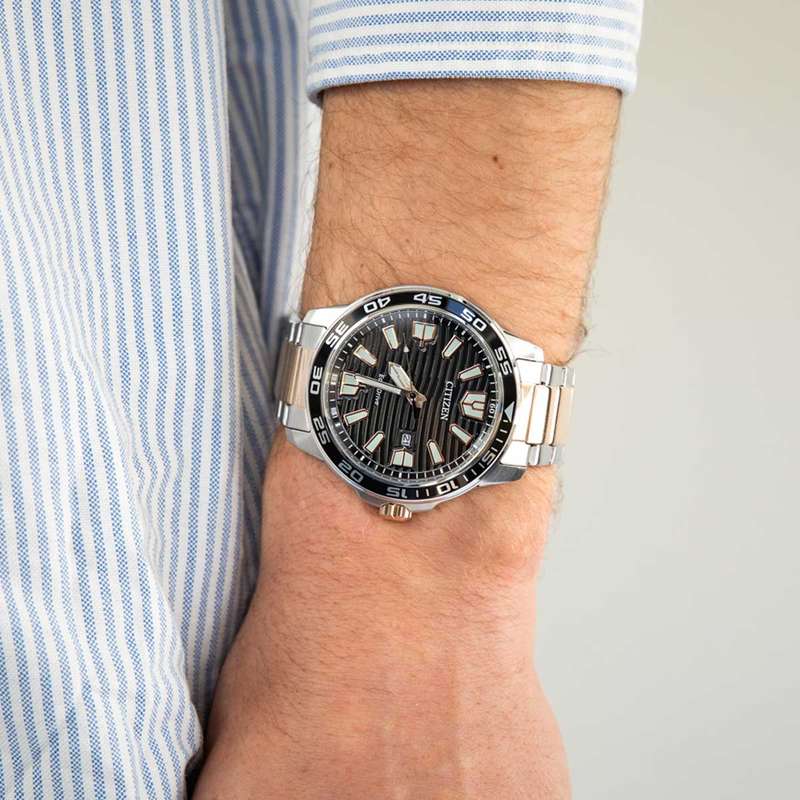 Citizen Eco-Drive Black Dial Stainless Steel Men's Watch | AW1524-84E